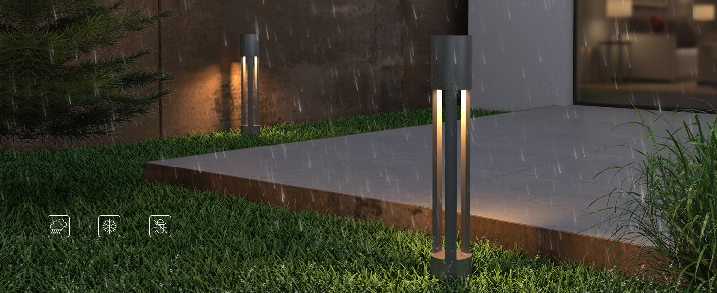 glasvilla Lampione da Giardino ⌀120xH700mm Luminoso da Giardino IP65 Lampada da Terra per Esterni 3000K Paletti Esterni 10W per Giardini, Parchi, Aree Residenziali e Ingressi NeoForge