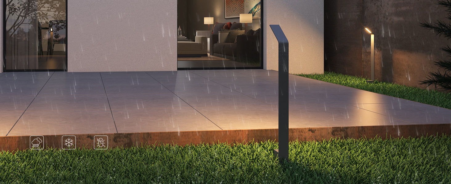 glasvilla Lampione da Giardino IP65 Luminoso da Giardino 3000K | Lampada da Terra per Esterni Paletti Esterni 6W per Giardini, Parchi, Aree Residenziali e Ingressi Pfadfinder