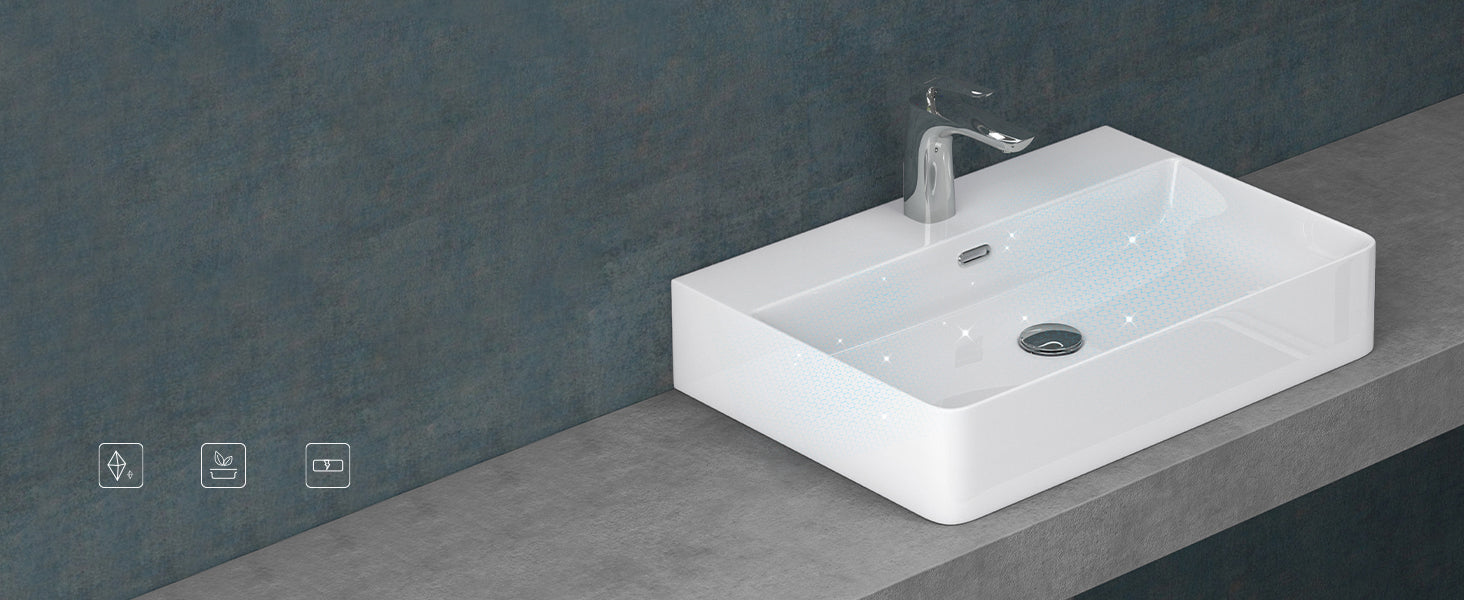 Lavabo de Encimera Glasvilla Meissen201 Cerámica con Recubrimiento Nano