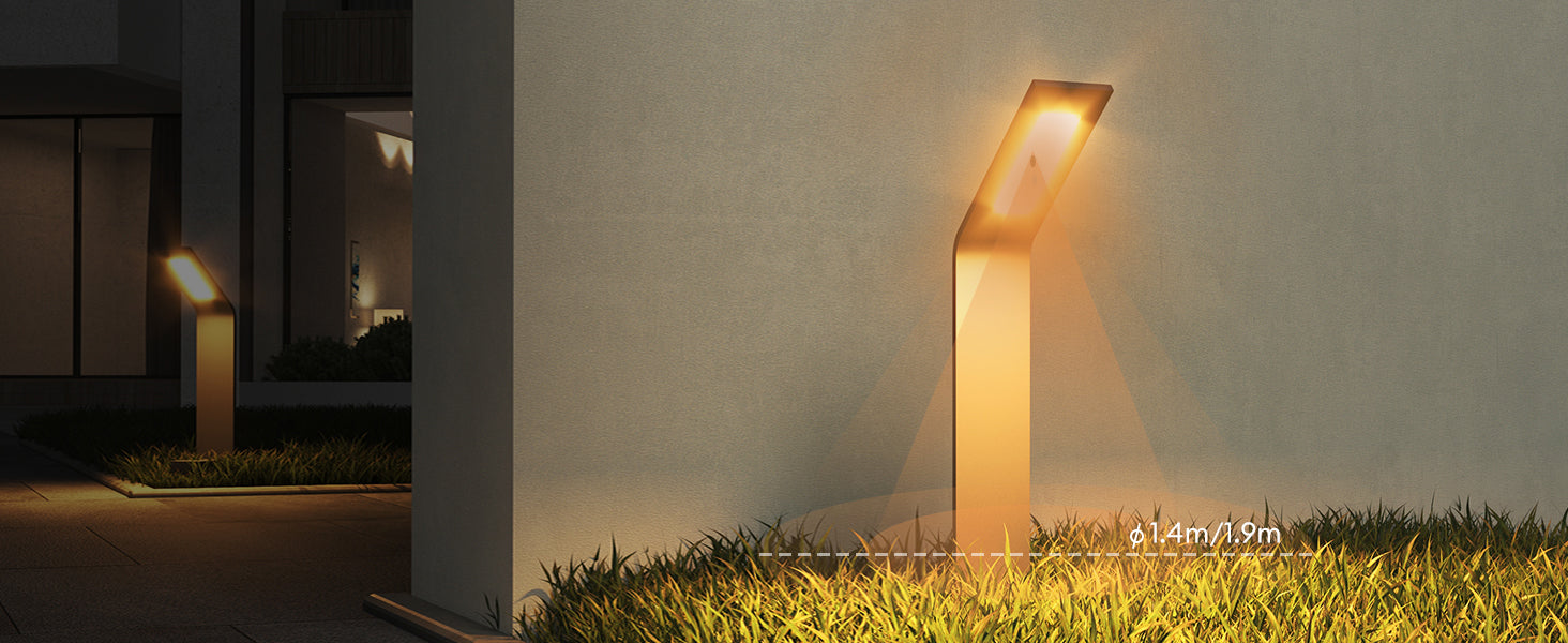 glasvilla Lampione da Giardino IP65 Luminoso da Giardino 3000K | Lampada da Terra per Esterni Paletti Esterni 6W per Giardini, Parchi, Aree Residenziali e Ingressi Pfadfinder