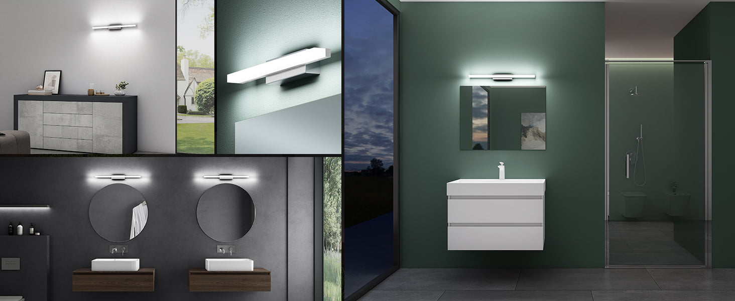Glasvilla Spiegelstrahl – Lámpara LED para espejo de baño 6000K, 9W, acabado cromo