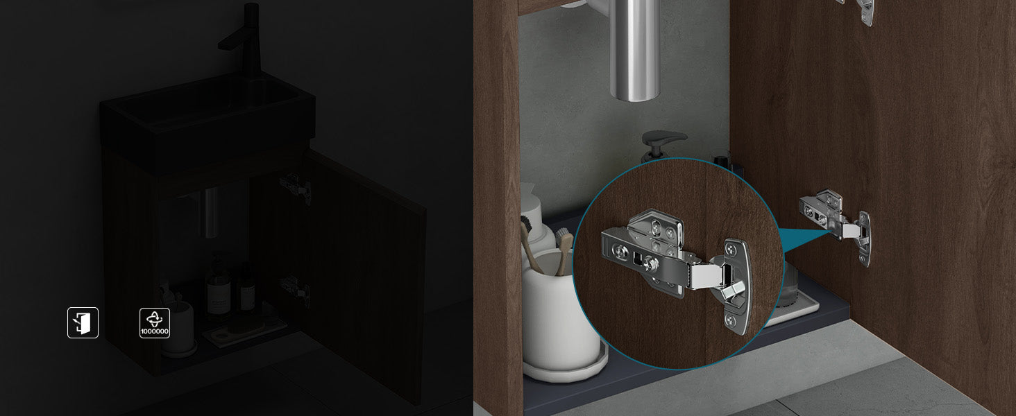 glasvilla Mobile Bagno Sospeso con Lavabo Antracite Opaco Mobiletto da Bagno 46x26x63cm Pisa02