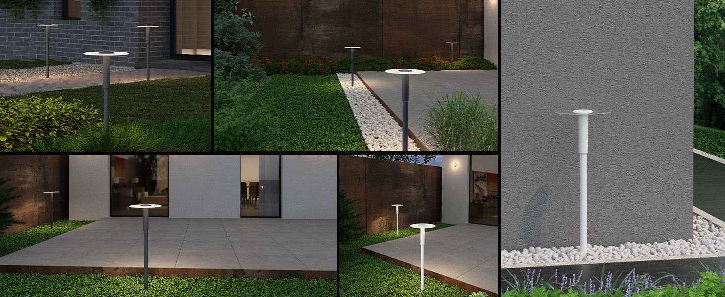 glasvilla Lampione da Giardino ⌀300xH804mm IP65 Luminoso da Giardino 3000K| Lampada da Terra per Esterni 6W Paletti Esterni per Giardini, Parchi, Aree Residenziali e Ingressi StellaeLights