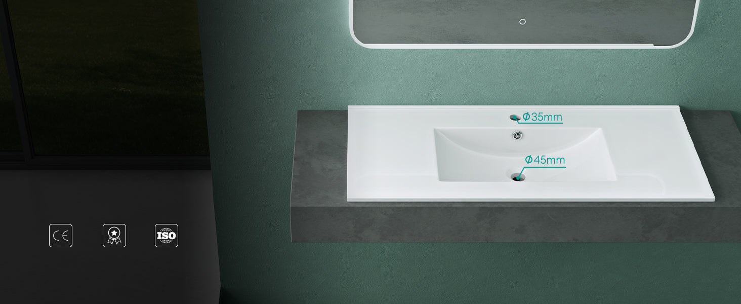 glasvilla Lavabo Incasso in Ceramica Lavabo Sottopiano Bianco Lucido Lavandino Bagno con Nano Rivestimenti Brüssel912