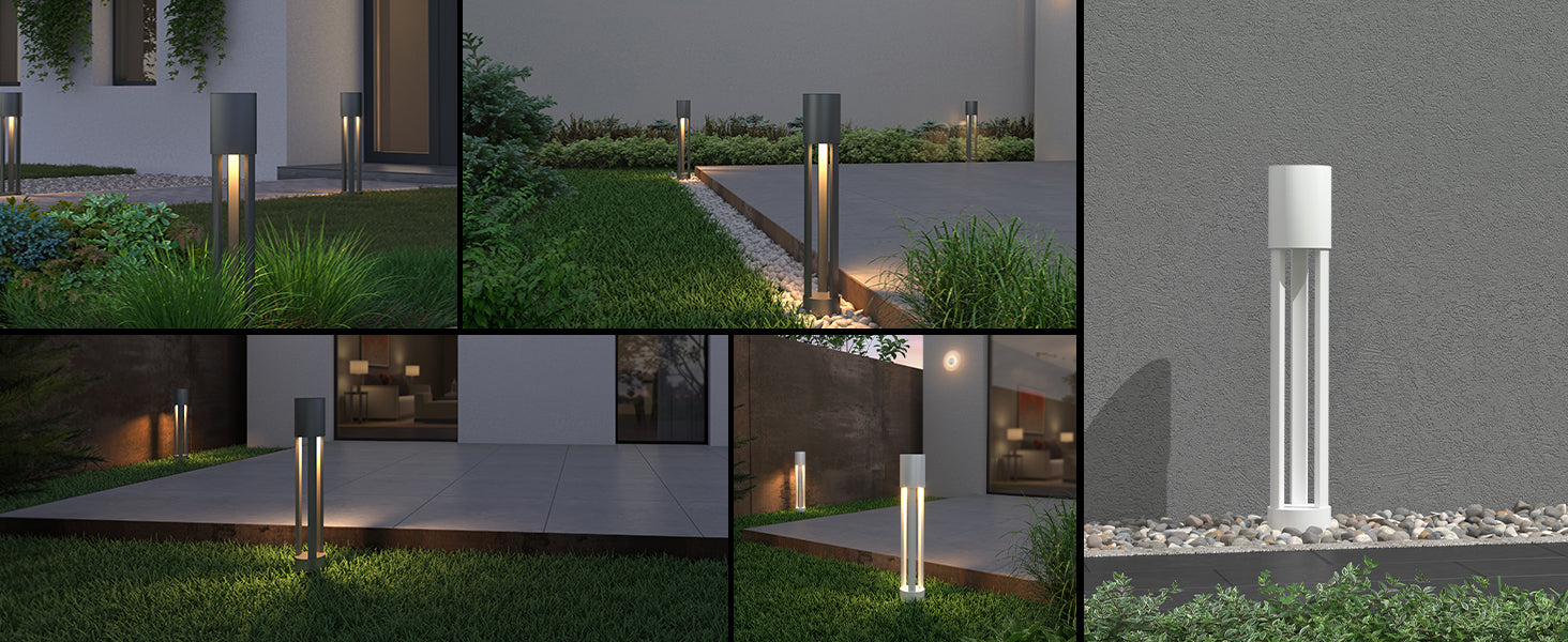 glasvilla Lampione da Giardino ⌀120xH700mm Luminoso da Giardino IP65 Lampada da Terra per Esterni 3000K Paletti Esterni 10W per Giardini, Parchi, Aree Residenziali e Ingressi NeoForge