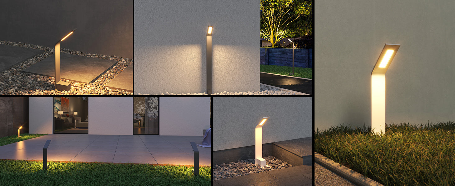 glasvilla Lampione da Giardino IP65 Luminoso da Giardino 3000K | Lampada da Terra per Esterni Paletti Esterni 6W per Giardini, Parchi, Aree Residenziali e Ingressi Pfadfinder