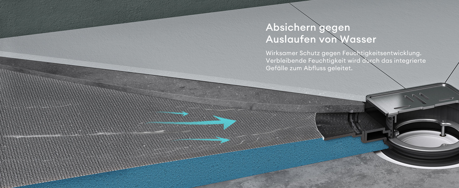 glasvilla Duschelement Duschboard befliesbar Duschelemente mit rinne Duschtasse bodeneben Gefälleplatte XPS