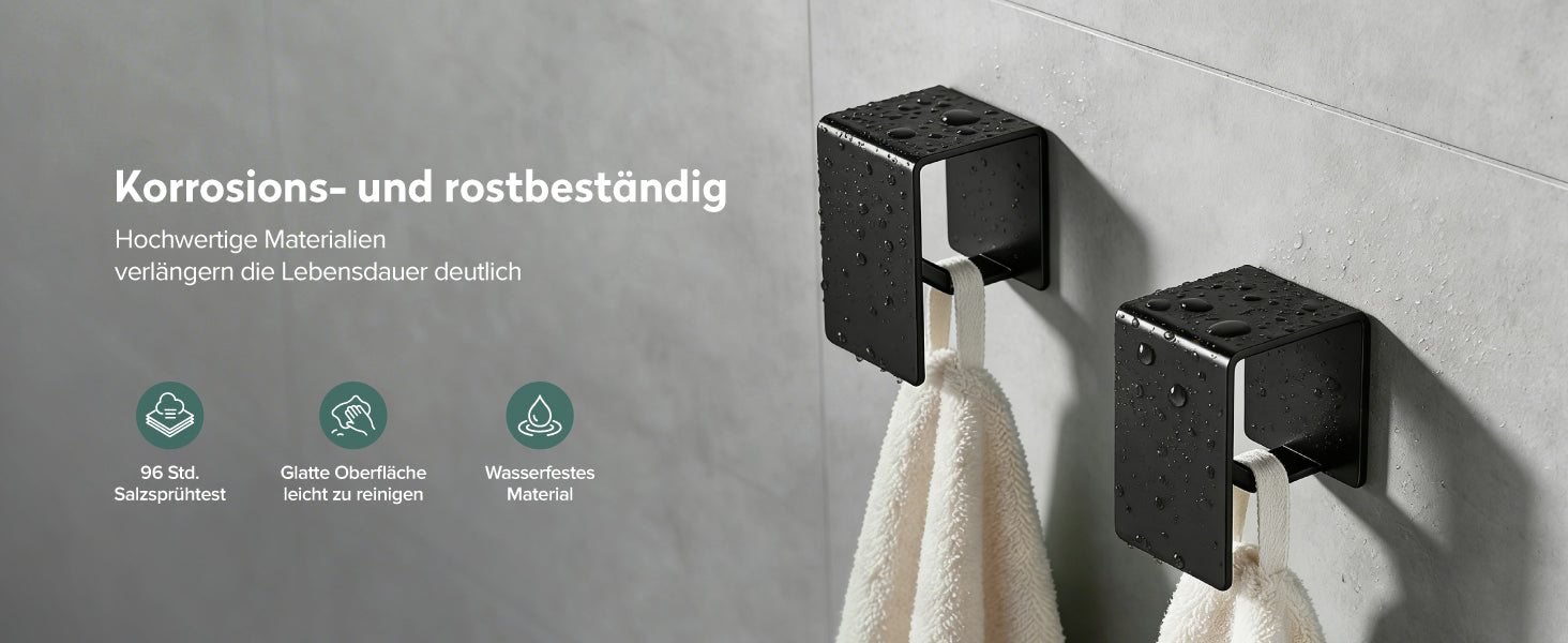 glasvilla Gancio Adesivo Bagno in Acciaio al Carbonio Appendi Porta Asciugamani Impermeabili per Bagno Cucina e Soggiorno, Tavrin-01