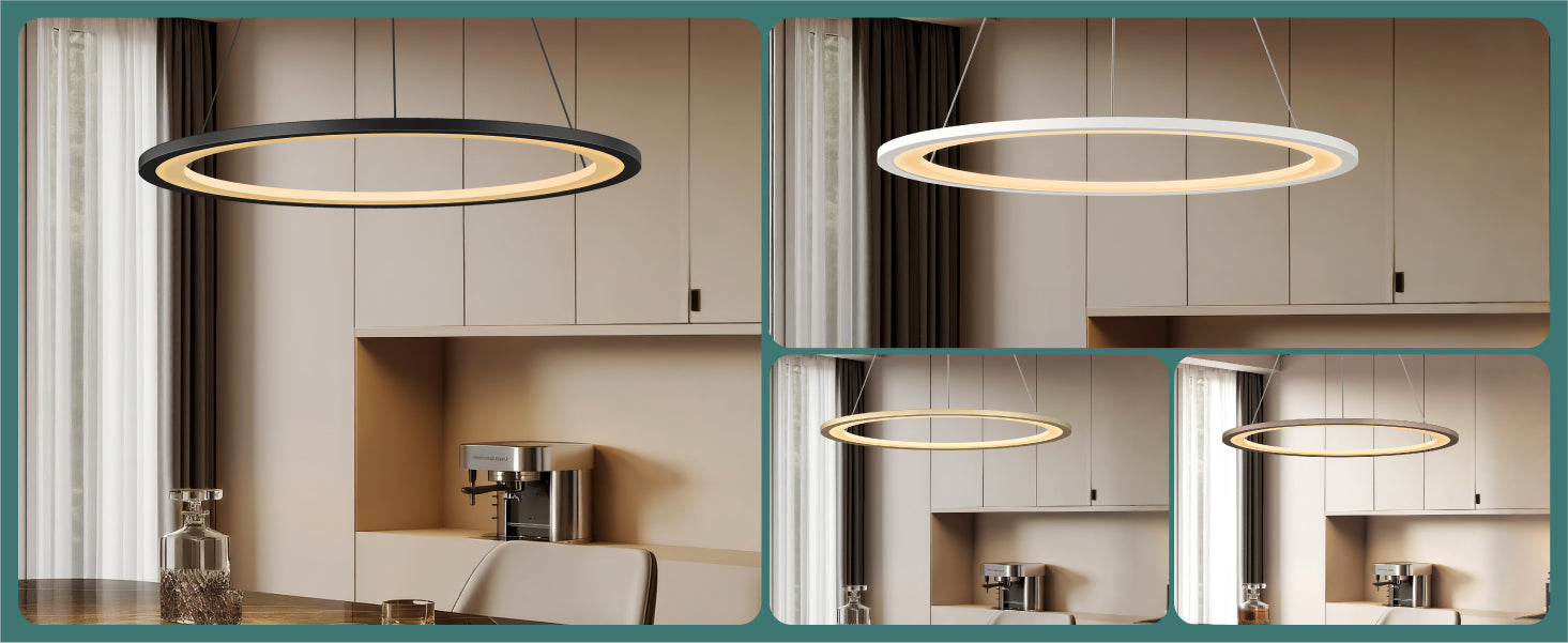 glasvilla Lampadario a Sospensione, Lampada 3000-6000K con Filo 110 CM, Altezza Regolabile, Lampada da Soffitto a Sospensione per Camera da Letto e Soggiorno, Luvina01