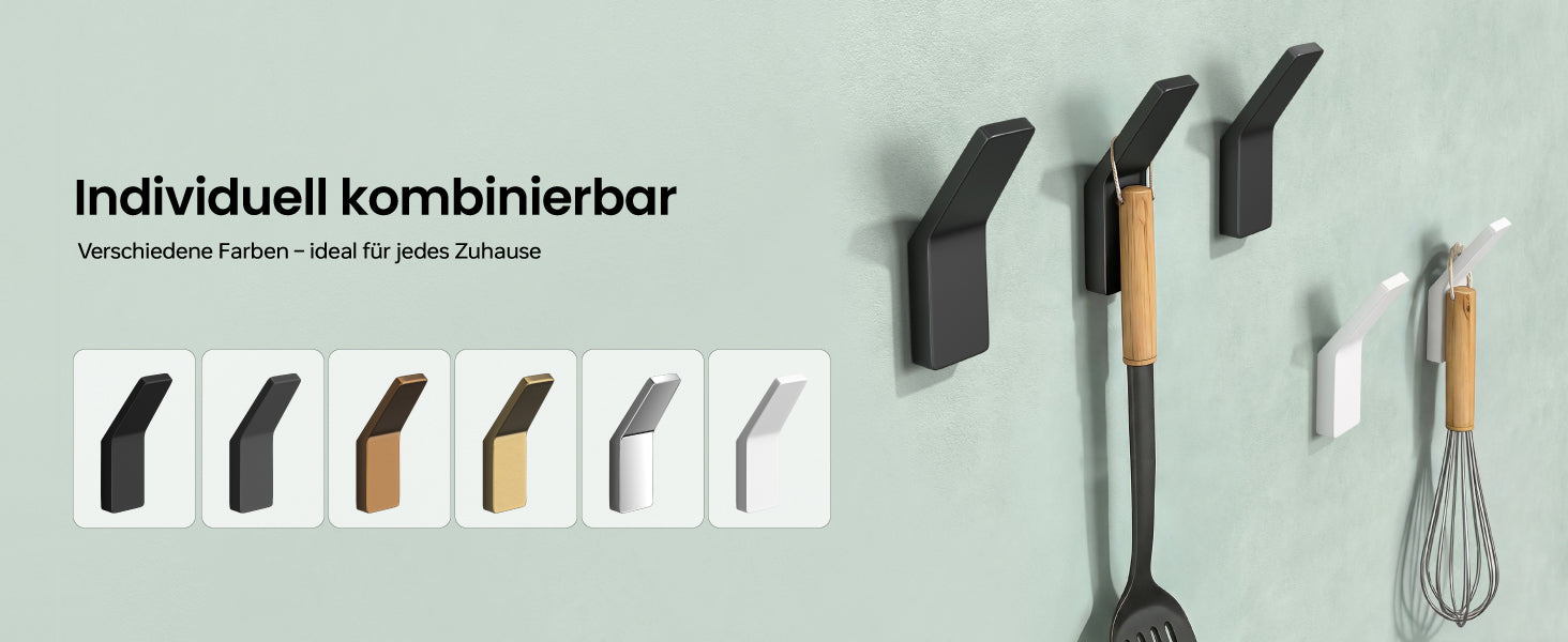 glasvilla Ganci da Parete in Lega di Zinco, Attaccapanni da Muro 4pcs per Camera da Letto, Ingresso, Cucina, Stalo-13