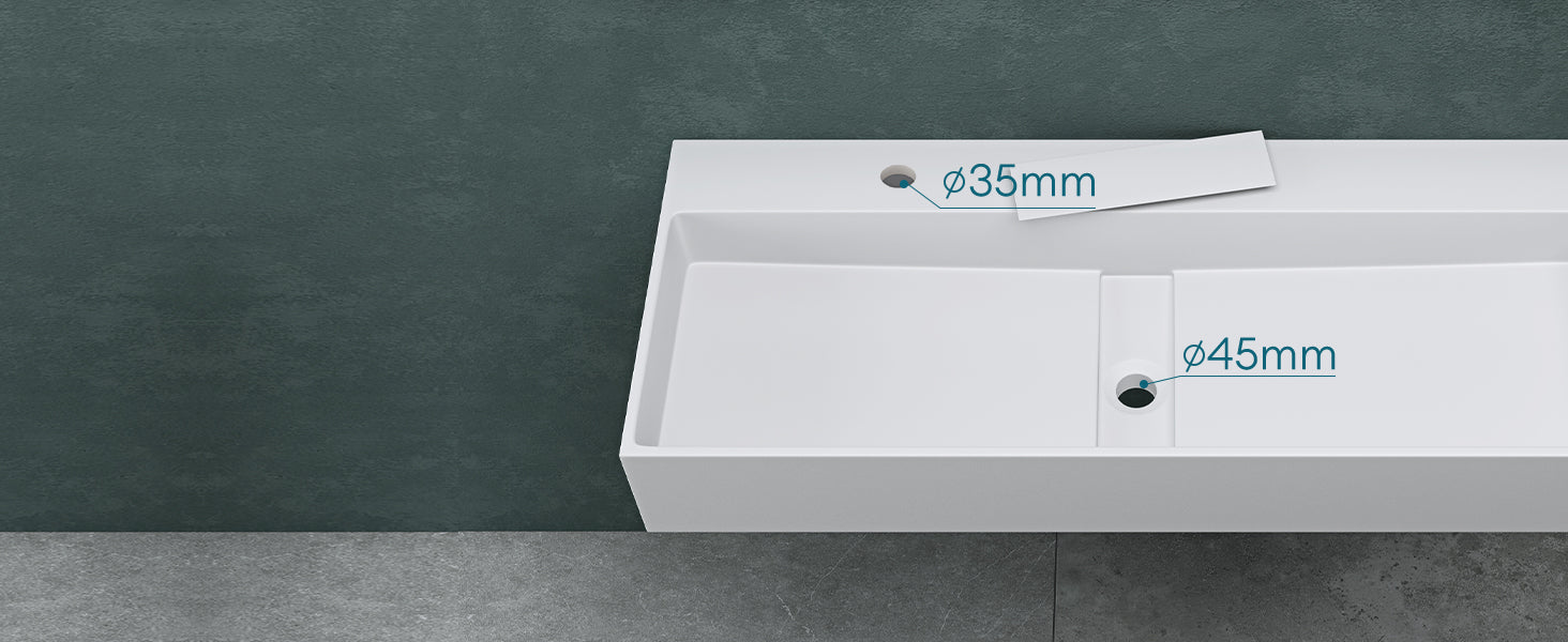 Lavabo Glasvilla Col6028 – Mineralguss con orificio para grifo, diseño y funcionalidad superior