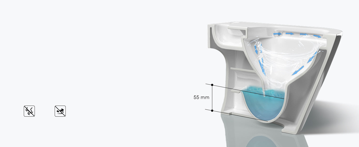 glasvilla Sanitari Bagno Sospeso in Ceramica Sanitari Bagno Bianco con Soft Close Montaggio a Parete Aachen601