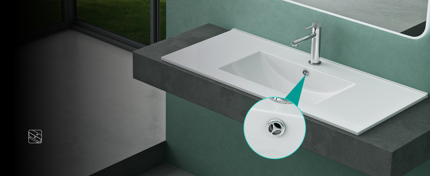 glasvilla Lavabo Incasso in Ceramica Lavabo Sottopiano Bianco Lucido Lavandino Bagno con Nano Rivestimenti Brüssel912