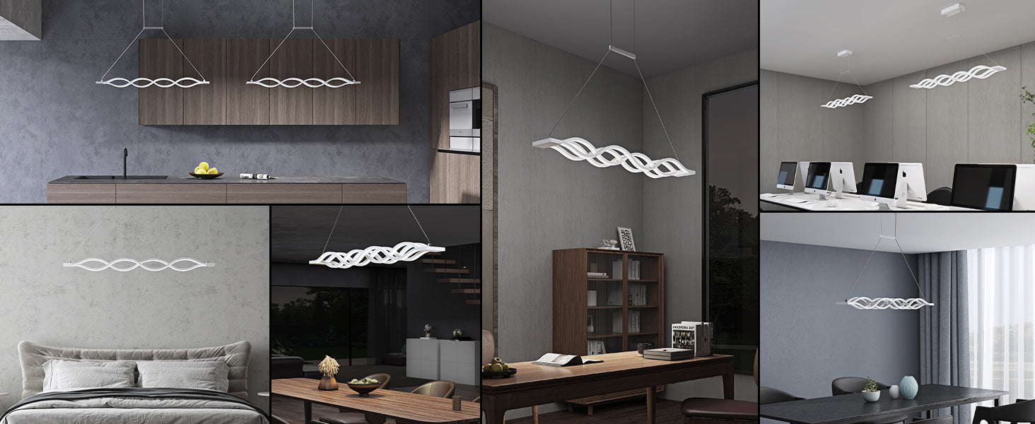 Glasvilla Design – Lámpara colgante LED blanca 106 cm regulable con mando a distancia, 3000K–6000K (60W)