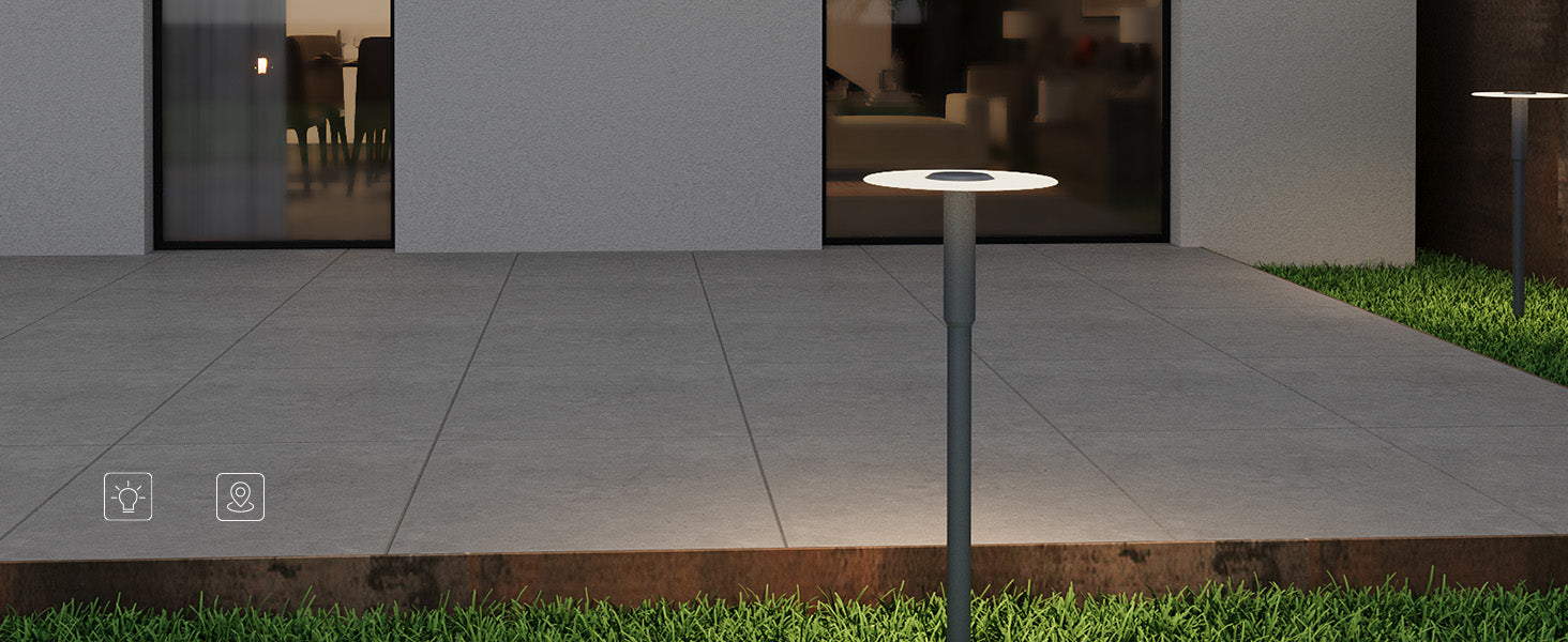 glasvilla Lampione da Giardino ⌀300xH804mm IP65 Luminoso da Giardino 3000K| Lampada da Terra per Esterni 6W Paletti Esterni per Giardini, Parchi, Aree Residenziali e Ingressi StellaeLights
