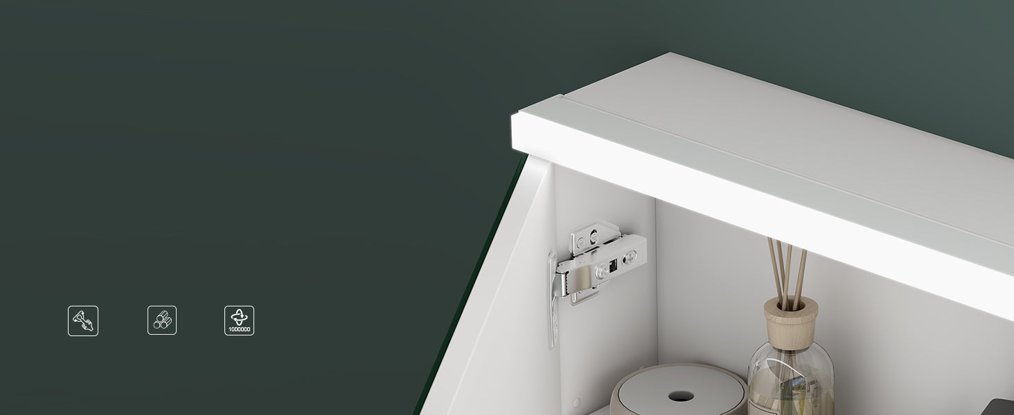glasvilla Armoire de Toilette avec Éclairage LED Armoire de Toilette Armoire Murale Miroir de Salle de Bain Spiegelschrank-03