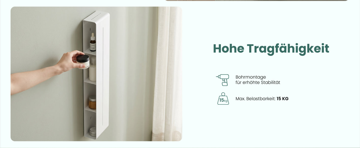 Glasvilla Duschregal mit 4 Ablagen, Duschablage schmal, Wandregal Shampoo Halterung für Dusche, Badezimmer Organizer  Reglo-16