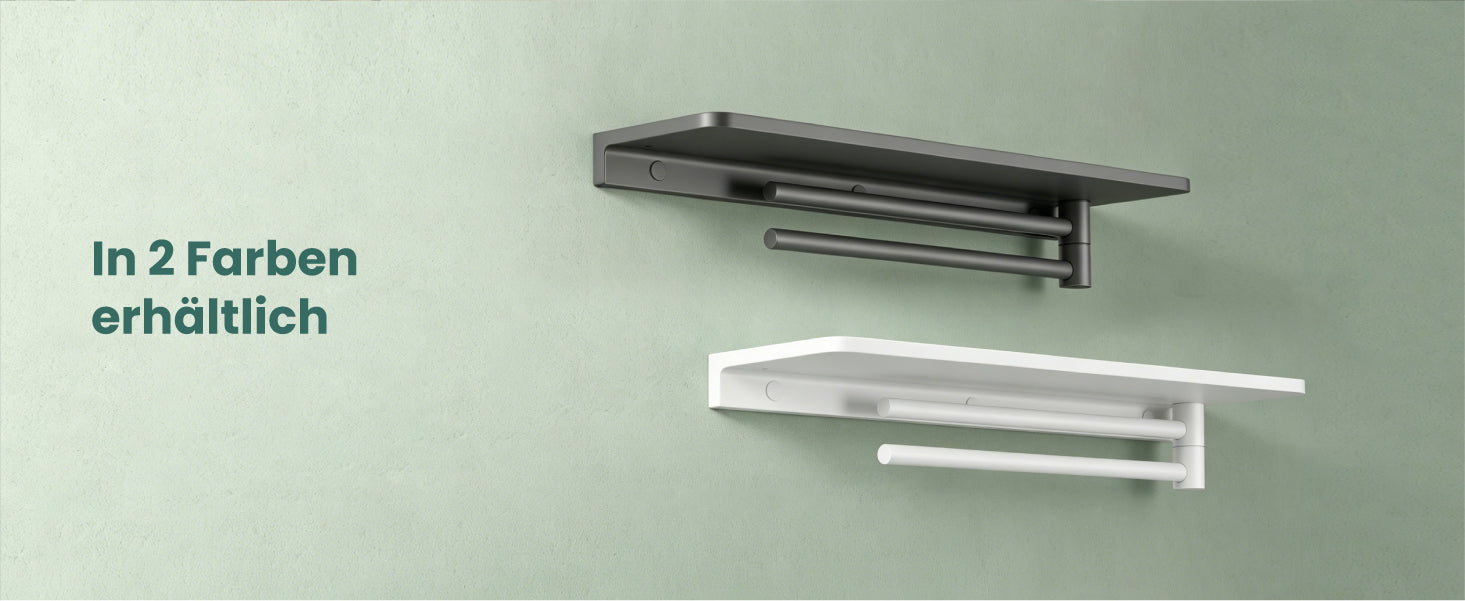 glasvilla Mensola da Parete Multifunzionale, Mensola per Doccia in Alluminio con Portasciugamani Mensola da Appendere per Bagno o Cucina, Reglo-19