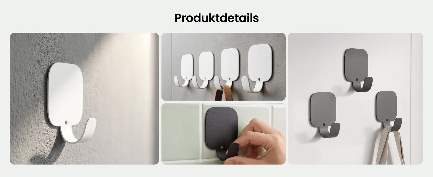 glasvilla Ganci da Parete in Lega di Alluminio, Attaccapanni da Muro 4pcs per Camera da Letto, Ingresso, Cucina, Stalo-15