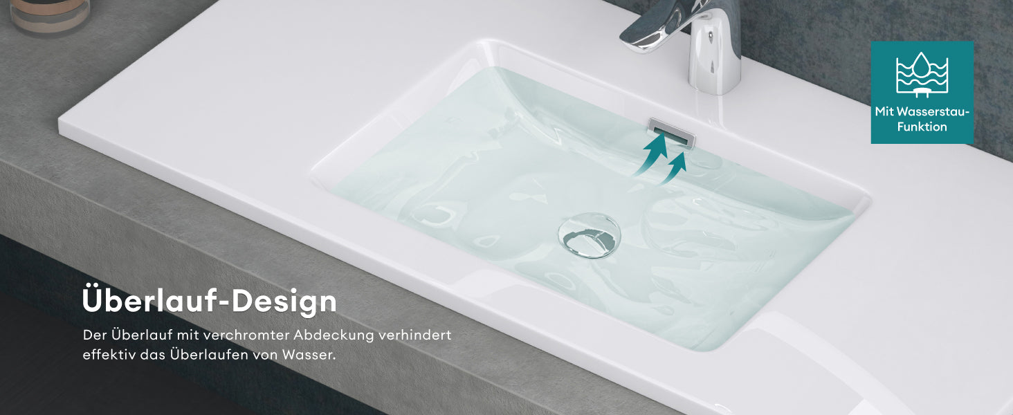 glasvilla Waschbecken Einbauwaschbecken Waschtisch Einbauwaschtisch aus Mineralguss Col02
