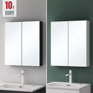 glasvilla Armoire de Toilette avec Portes Miroir | Armoire de Salle de Bain Murale | Miroir de Salle de Bain Armoire Miroir Spiegelschrank-02