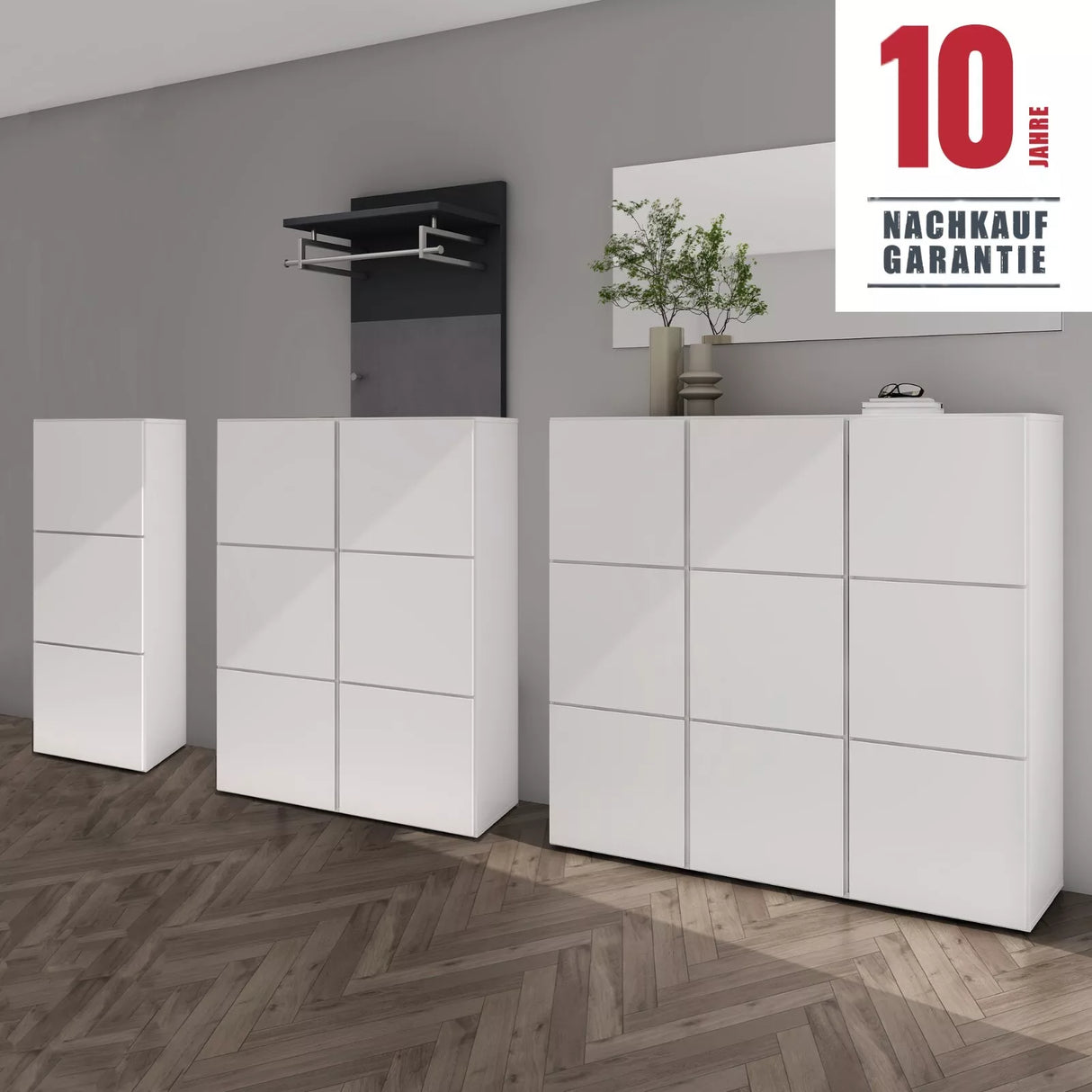 glasvilla Scarpiera Portascarpe 45x36x120cm, Porta Scarpe Armadio Scaffale Portascarpe 3 Ante per Ingresso Soggiorno, Camera da Letto Schuhschrank02