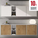 glasvilla Mobile Contenitore Mobile TV con 3 Ante e 2 scomparti Armadietto Basso Soft-close per Soggiorno, Sala da Pranzo, Camera da Letto Schrank02