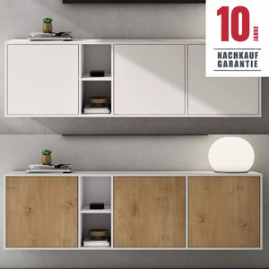 glasvilla Mobile Contenitore Mobile TV con 3 Ante e 2 scomparti Armadietto Basso Soft-close per Soggiorno, Sala da Pranzo, Camera da Letto Schrank02