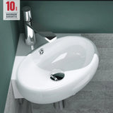 glasvilla Lavabo da Appoggio in Ceramica Lavabo Sospeso con Nano Rivestimenti Lavabo Bagno Sospeso Lavandino Bagno Bianco Brüssel002