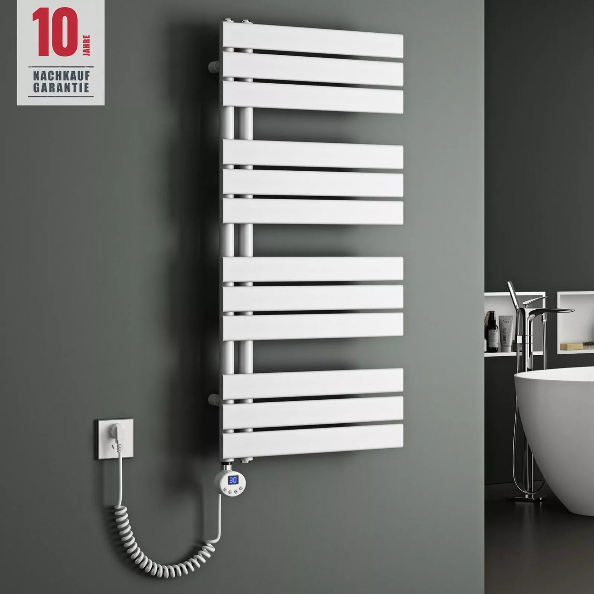 glasvilla Radiatore da Bagno con Elemento Riscaldante Radiatore Scaldasalviette Termoarredo da Bagno Scalda Portasciugamani da Parete e Pavimento FN