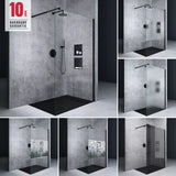 glasvilla Box Doccia Walk-In in Vetro 10mm Parete Doccia in Vetro di Sicurezza ESG con Rivestimento Nano e Braccio di Sostegno BRAM1&BRAM3 Bremen2