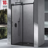 glasvilla Box Doccia a Nicchia in Vetro Trasparente 8mm Box Doccia in Vetro di Sicurezza ESG con Porta Scorrevole e Nano Rivestimento Teramo19K Nero
