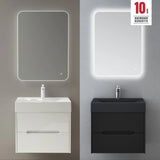 glasvilla Mobile Bagno Sospeso con Cassetti di Soft-close Mobiletto da Bagno con Lavabo da Marmo fuso Yoga