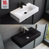 glasvilla  Waschbecken Aufsatzwaschbecken Hängewaschbecken aus keramik mit Nano-Beschichtung/Lotus-Effekt, Rechteckig BTH: 60x31x10cm Brüssel118g