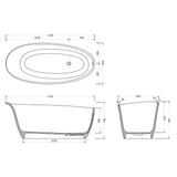 glasvilla Vasca da Bagno Freestanding, Vasca da Bagno in Marmo Fuso con Rivestimento Nano, Bianca Opaca