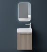 glasvilla Mobile Bagno Sospeso 46 cm con Cassetto Include Lavabo in Fusione Minerale, Mobile da Bagno Bianco Pisa